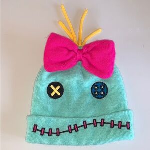 Disney Lilo & Stitch Scrump Rag Doll Cozy Beanie Hat Toboggan Bow Teal